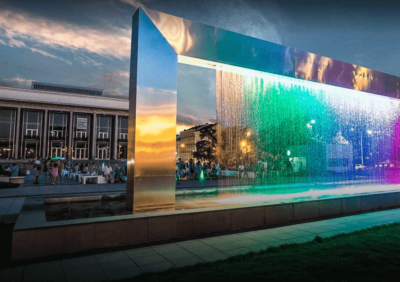 Brno city centre - Janáček theatre - fountain