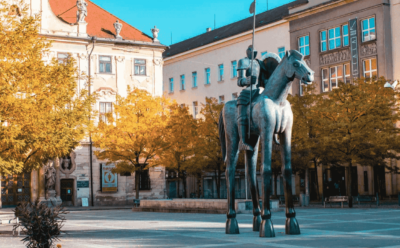 Brno - city centre - Moravske namesti square - Jost horse statue